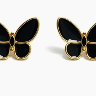 Butterfly Stud Earrings - Black