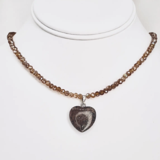 Brown Heart Stone Necklace