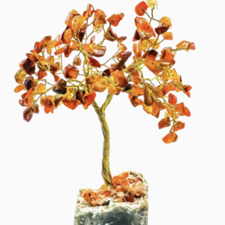Carnelian Gemstone Tree with Stone Base