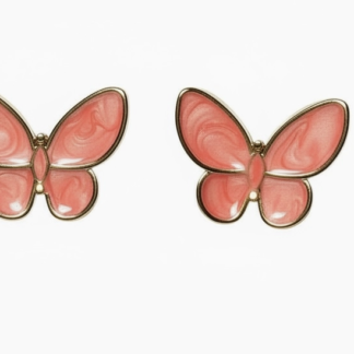 Butterfly Stud Earrings - Coral
