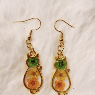 Dried Flower Earrings - Cats