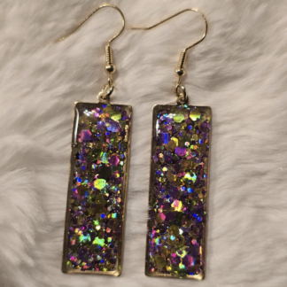 Mardi Gras Glitter Earrings