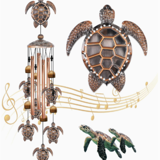 Iron Metal Art Wind Chimes - Sea Turtles