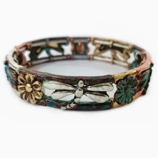 Vintage Metal Dragonfly Stretch Bracelet