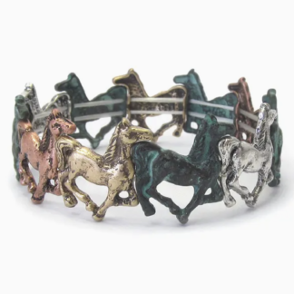 Vintage Metal Horse Stretch Bracelet