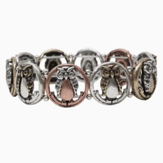 Vintage Metal Owl Stretch Bracelet